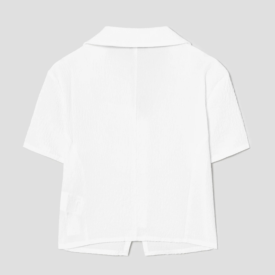 8 seconds Wrinkle Ribbon Blouse — White