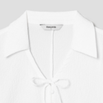 8 seconds Wrinkle Ribbon Blouse — White