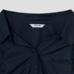 8 seconds Modified Collar Neck Back String Shirt — Navy