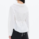 8 seconds Modified Collar Neck Back String Shirt — White