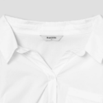 8 seconds Modified Collar Neck Back String Shirt — White