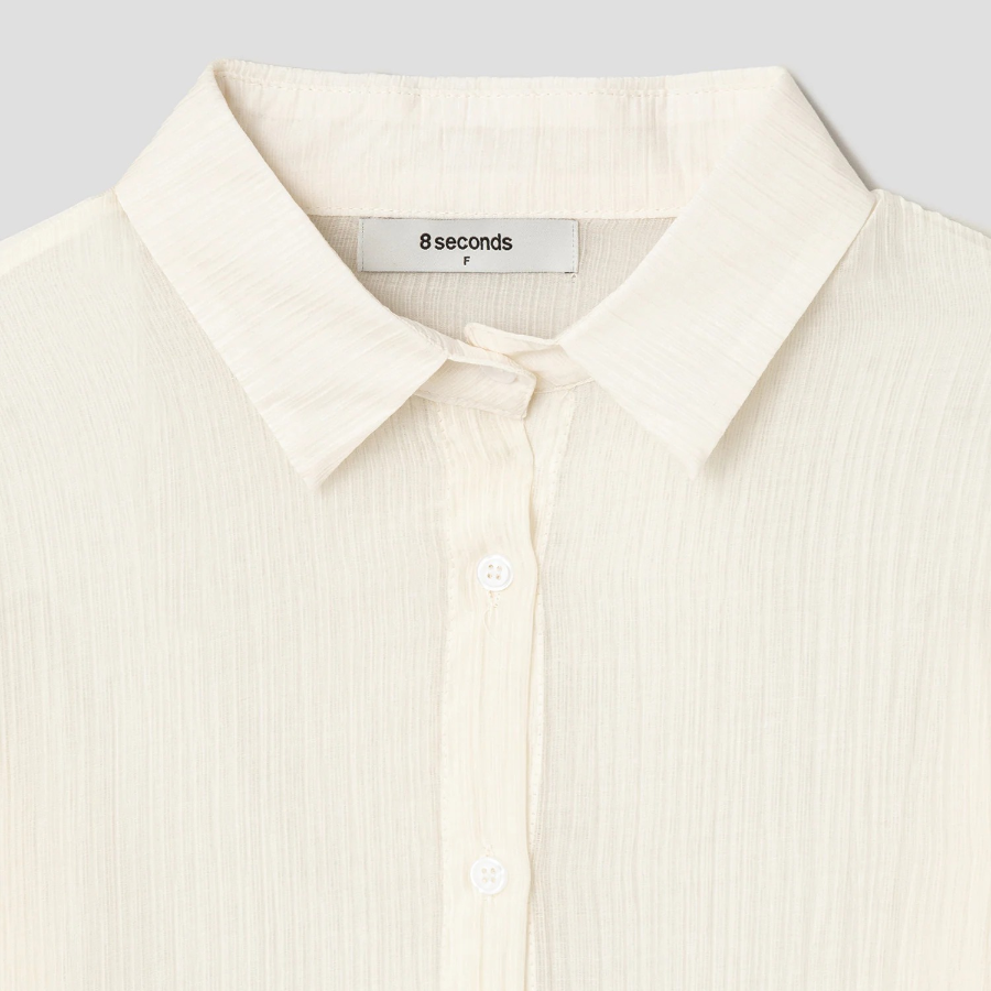 8 seconds Sheer Long Sleeve Shirt — Yellow