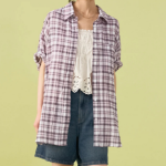 8 seconds Check Short Sleeve Shirt — Light Pink