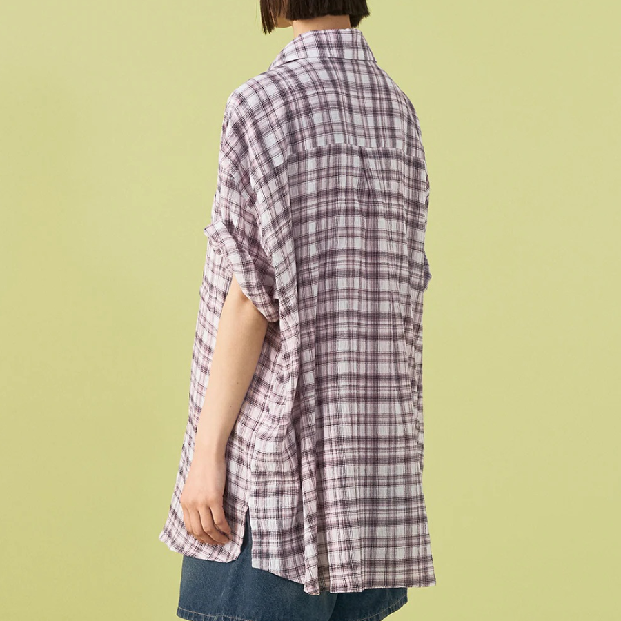 8 seconds Check Short Sleeve Shirt — Light Pink