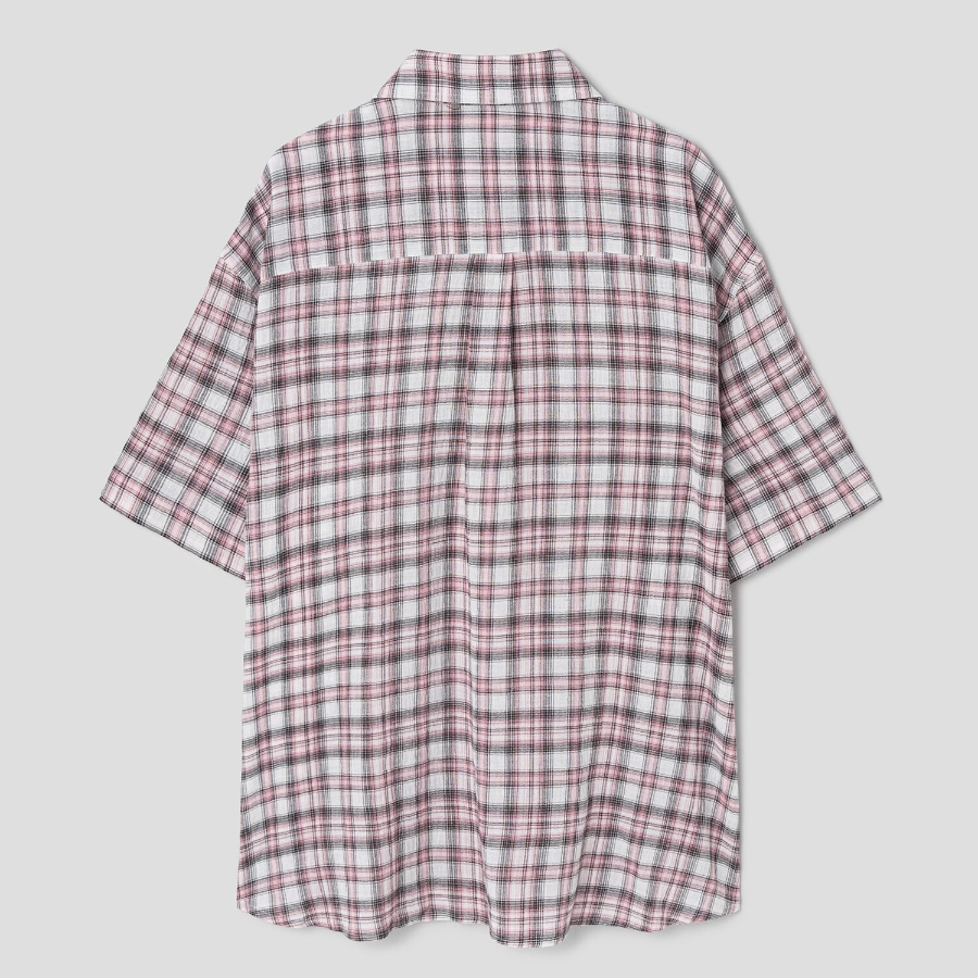 8 seconds Check Short Sleeve Shirt — Light Pink