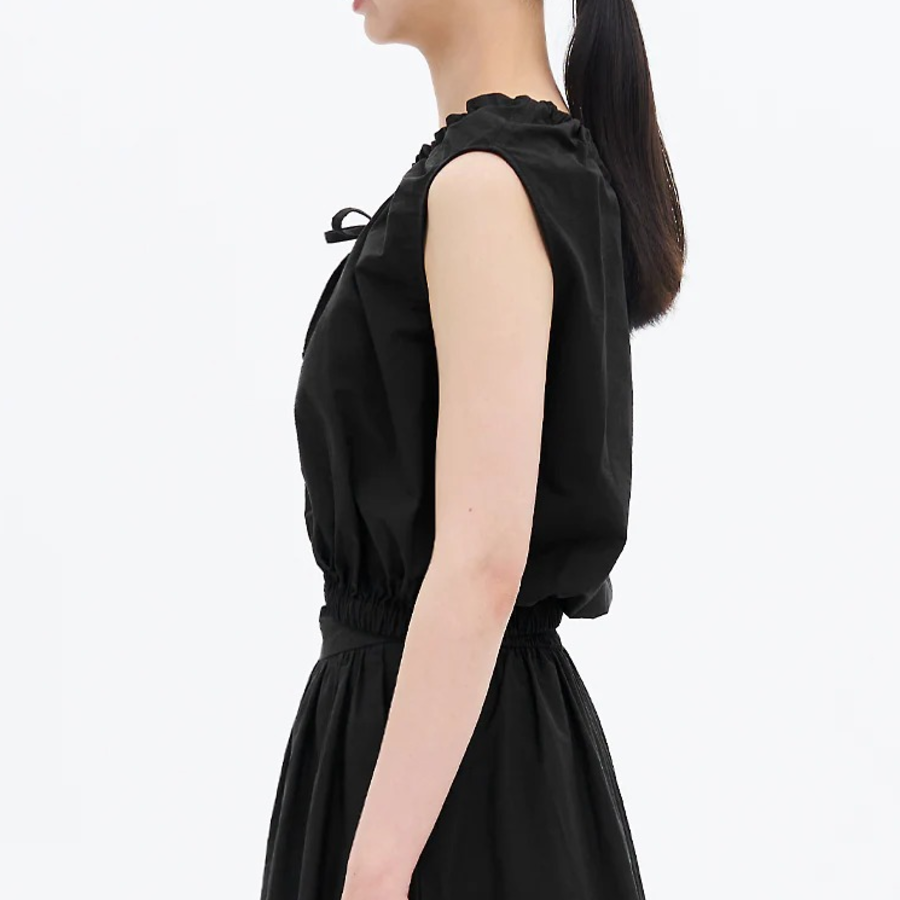 8 seconds Balloon Hem Sleeveless Blouse — Black