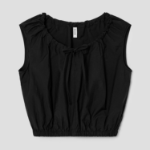8 seconds Balloon Hem Sleeveless Blouse — Black