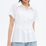 8 seconds Wrinkle Free Slim Fit Short Sleeve Shirt — White