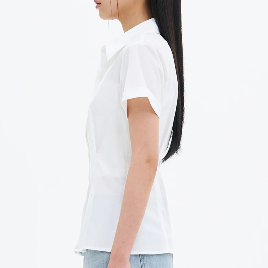 8 seconds Wrinkle Free Slim Fit Short Sleeve Shirt — White