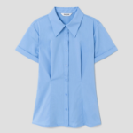 8 seconds Wrinkle Free Slim Fit Short Sleeve Shirt — Blue