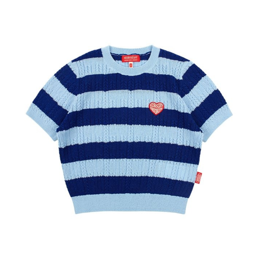 ICEBISCUIT [Junior] IB Heart Stripe Cable Sweater_IB52KC617