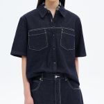 8 seconds Denim Short Sleeve Shirt — Navy