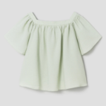 8 seconds Linen Square Neck Sleeveless Top Blouse — Light Green