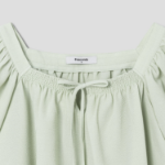 8 seconds Linen Square Neck Sleeveless Top Blouse — Light Green