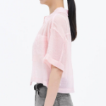 8 seconds Sheer Short Sleeve Shirt — Light Pink
