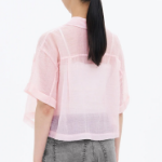 8 seconds Sheer Short Sleeve Shirt — Light Pink