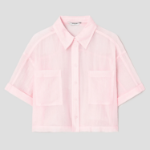 8 seconds Sheer Short Sleeve Shirt — Light Pink
