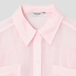 8 seconds Sheer Short Sleeve Shirt — Light Pink