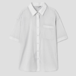 8 seconds Oversized Nylon Short Sleeve Shirt — Light Gray