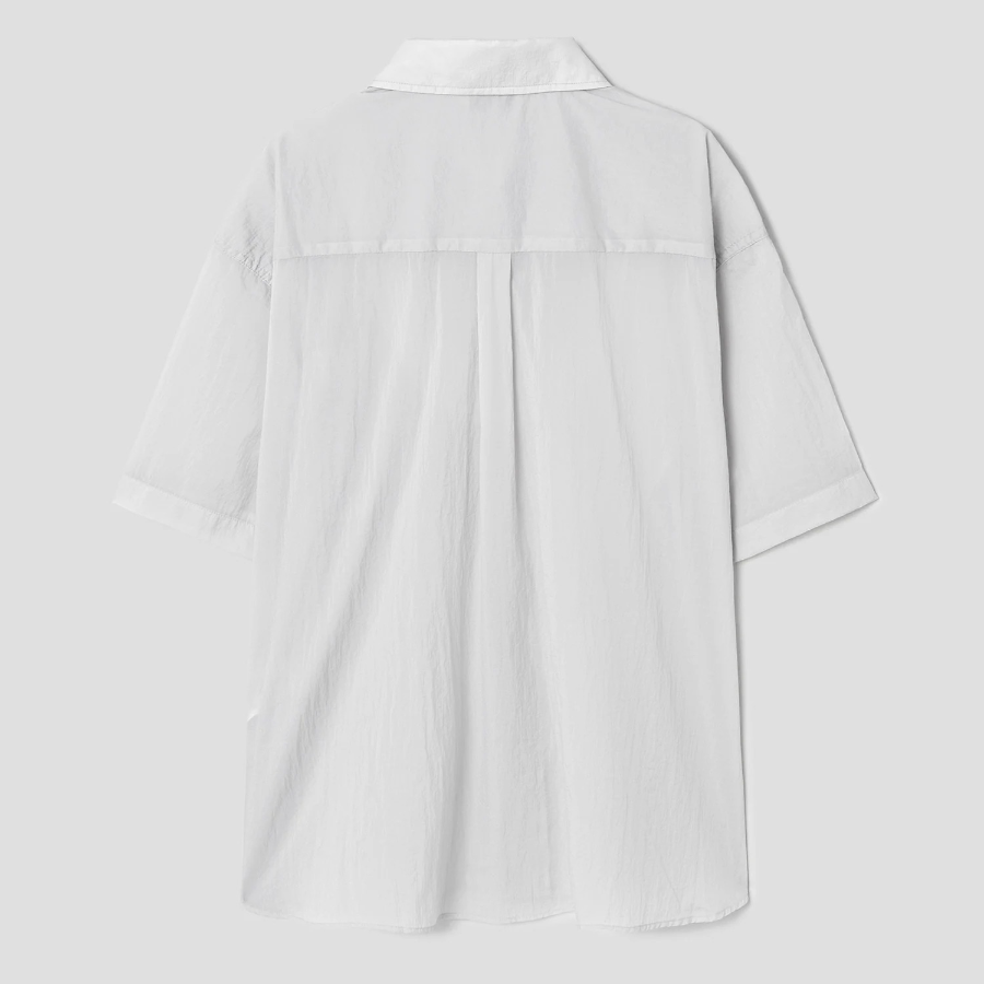 8 seconds Oversized Nylon Short Sleeve Shirt — Light Gray