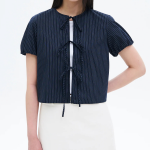 8 seconds Volume Sleeve Blouse — Navy