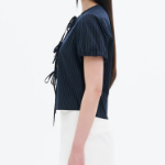 8 seconds Volume Sleeve Blouse — Navy