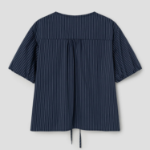 8 seconds Volume Sleeve Blouse — Navy