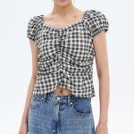 8 seconds Check Pattern Blouse — Black