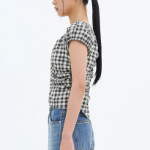 8 seconds Check Pattern Blouse — Black