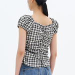 8 seconds Check Pattern Blouse — Black