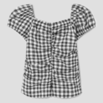 8 seconds Check Pattern Blouse — Black