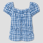8 seconds Check Pattern Blouse — Sky Blue