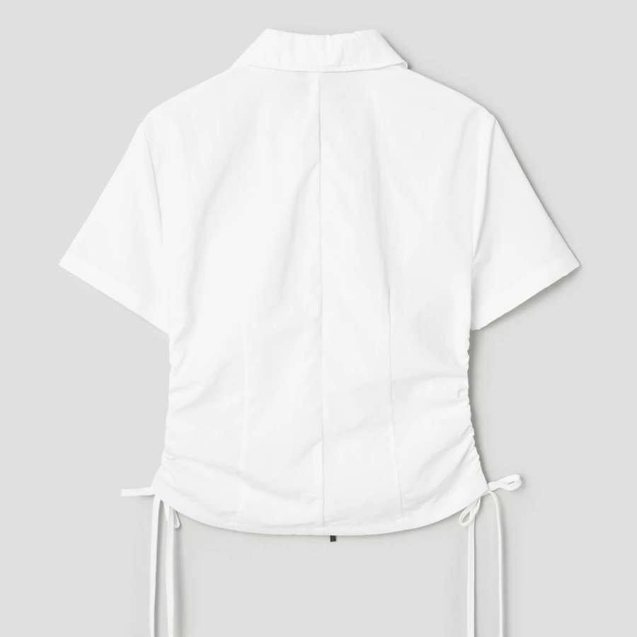 8 seconds Zip-Up Modified Shirt — White