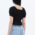 8 seconds Square Neck Blouse — Black