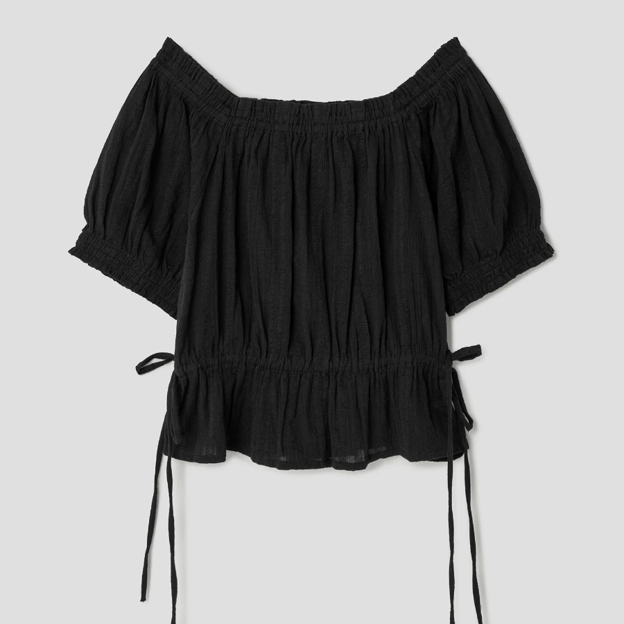 8 seconds Square Neck Blouse — Black