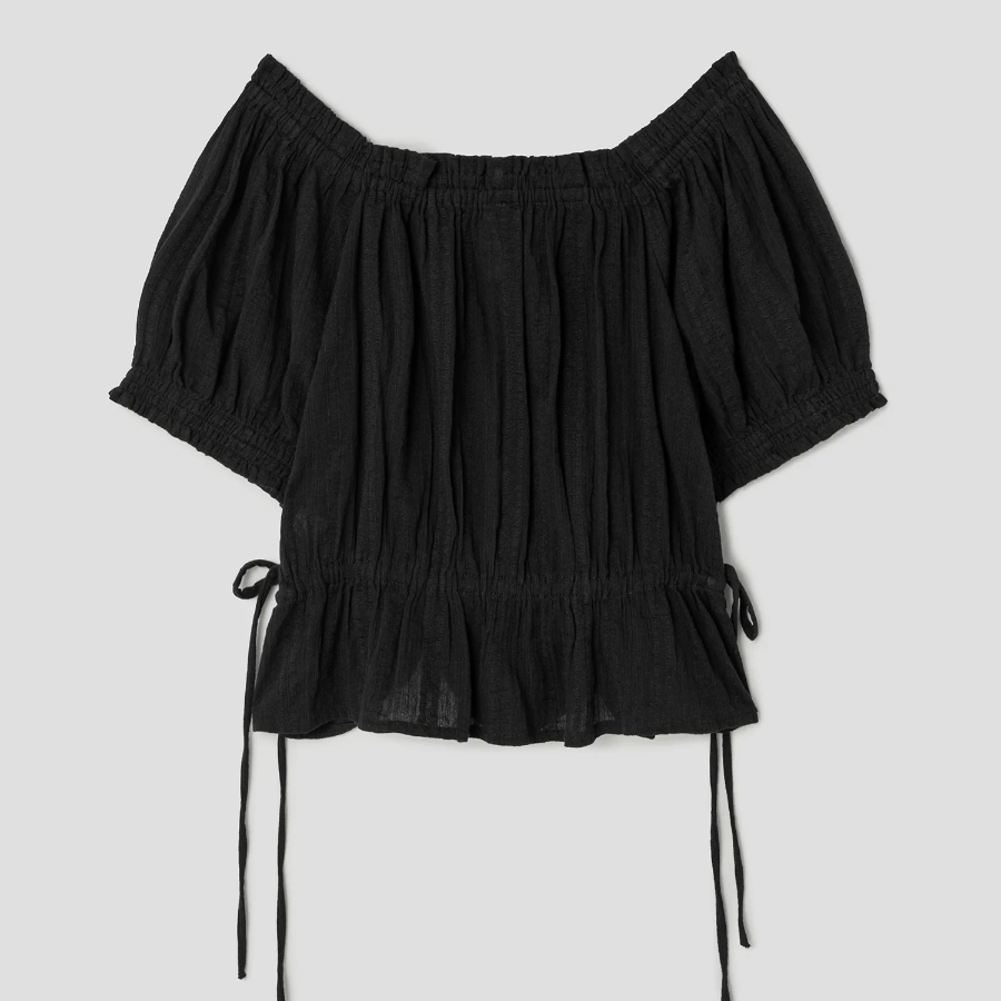 8 seconds Square Neck Blouse — Black