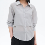 8 seconds Sleeveless Top Layered Shirt — Ash