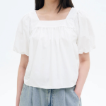 8 seconds 60s Cotton Sleeve Volume Blouse — White