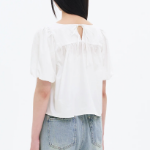8 seconds 60s Cotton Sleeve Volume Blouse — White