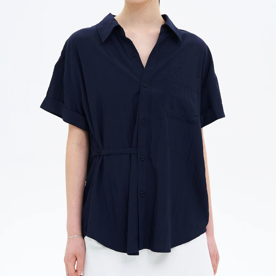 8 seconds Unbalanced Summer Shirt — Navy