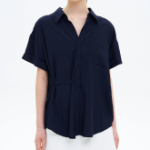 8 seconds Unbalanced Summer Shirt — Navy