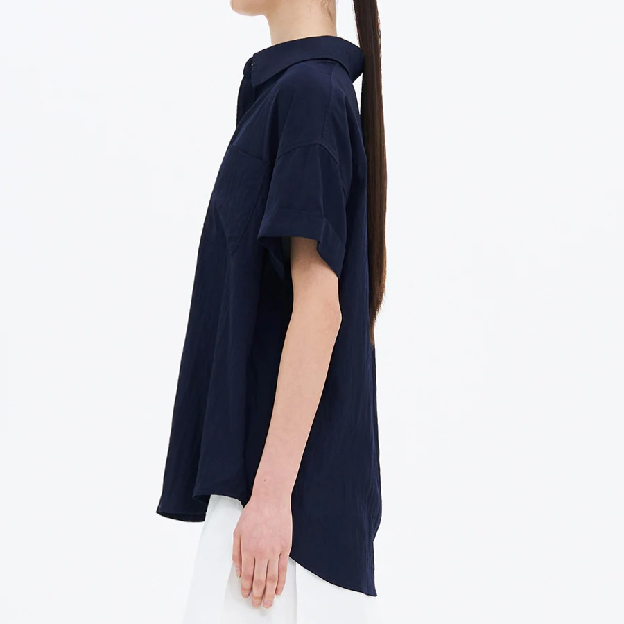 8 seconds Unbalanced Summer Shirt — Navy