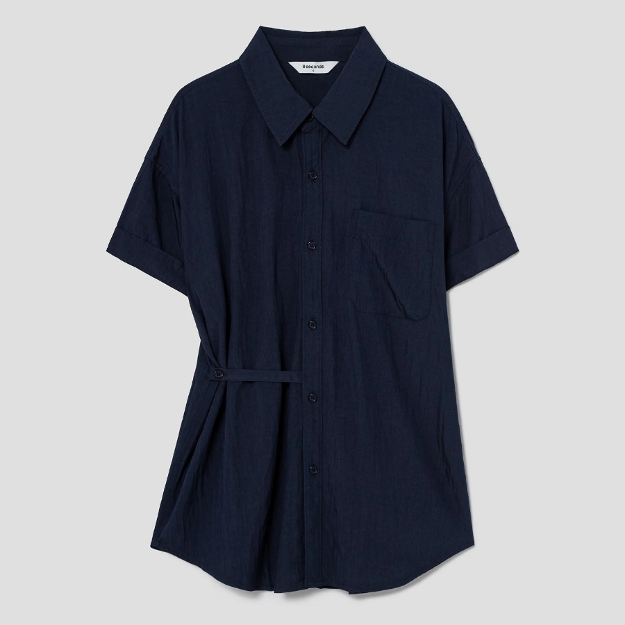 8 seconds Unbalanced Summer Shirt — Navy