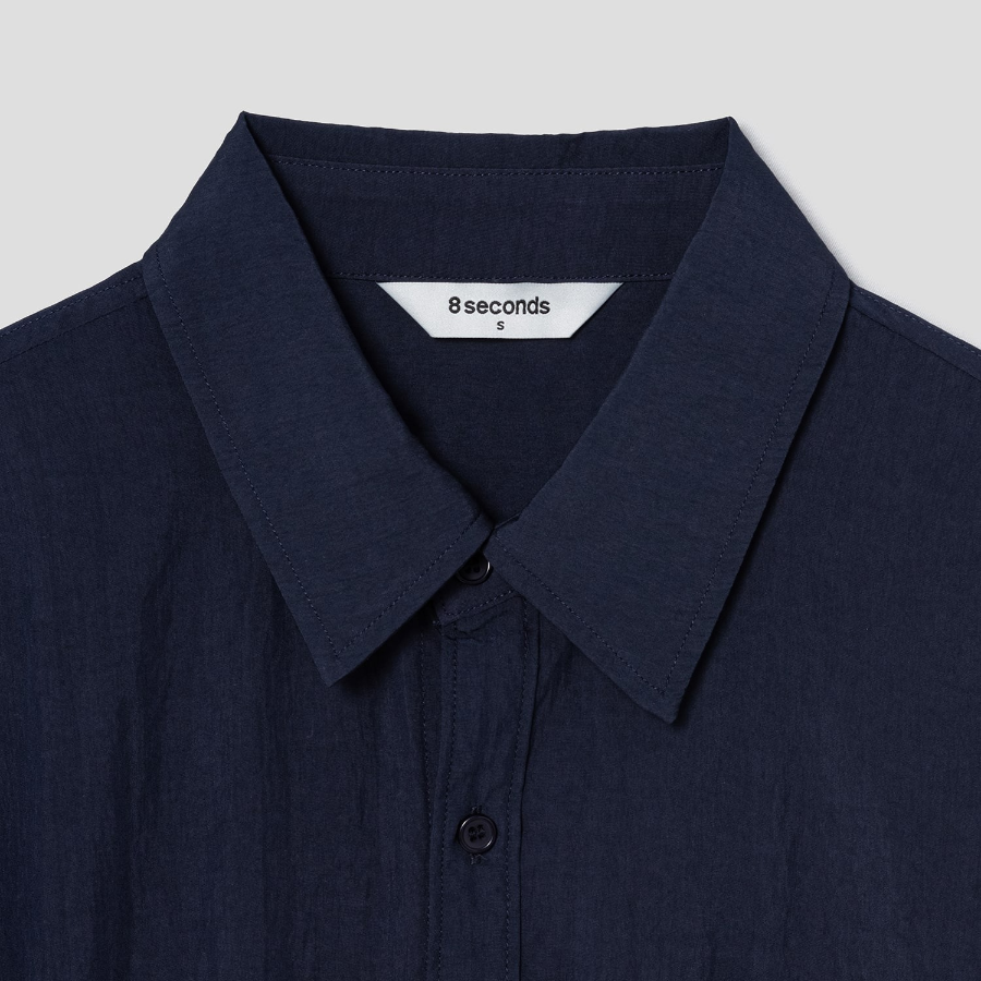 8 seconds Unbalanced Summer Shirt — Navy