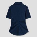 8 seconds Side Shirring Blouse — Navy