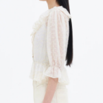 8 seconds Embroidered Frill Blouse — Ivory