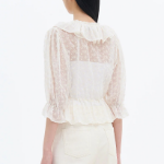 8 seconds Embroidered Frill Blouse — Ivory