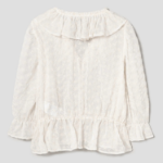 8 seconds Embroidered Frill Blouse — Ivory
