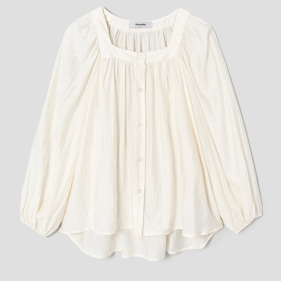 8 seconds Square Neck Blouse — Ivory