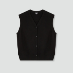 JAJU Button Vest – Black